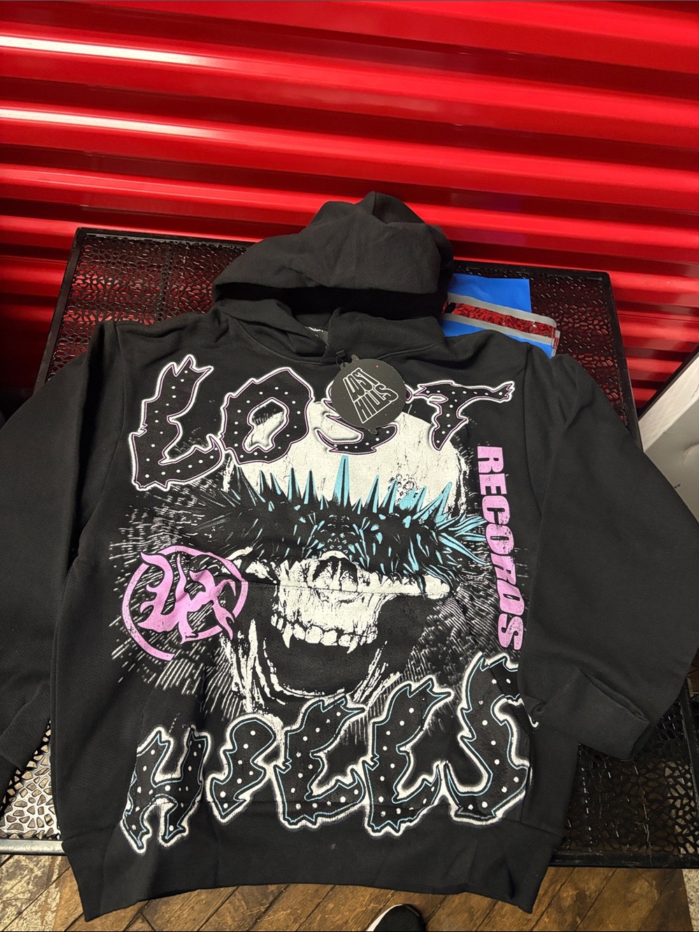 80% off nwt Lost Hills double side, graphic logo hoodie size small kangaroo